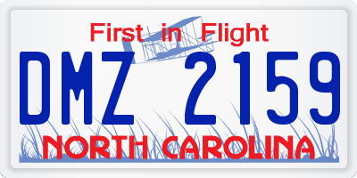 NC license plate DMZ2159