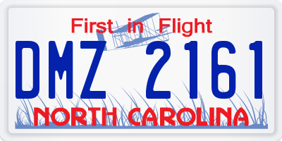 NC license plate DMZ2161