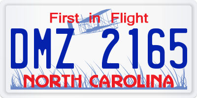 NC license plate DMZ2165