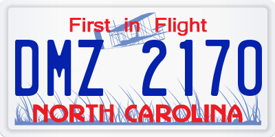 NC license plate DMZ2170