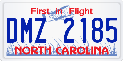 NC license plate DMZ2185