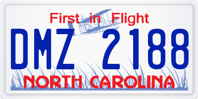 NC license plate DMZ2188