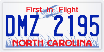 NC license plate DMZ2195