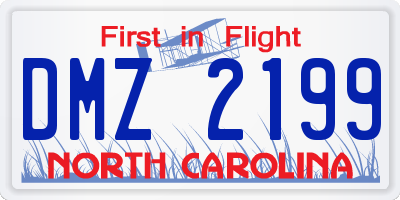 NC license plate DMZ2199