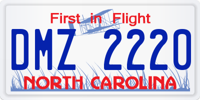 NC license plate DMZ2220