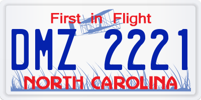 NC license plate DMZ2221