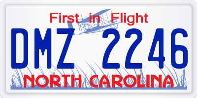 NC license plate DMZ2246