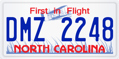 NC license plate DMZ2248