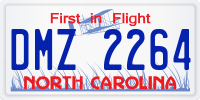 NC license plate DMZ2264