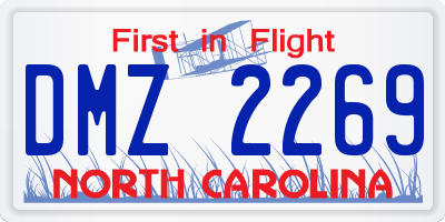 NC license plate DMZ2269