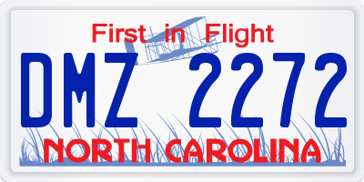 NC license plate DMZ2272