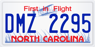 NC license plate DMZ2295