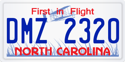 NC license plate DMZ2320