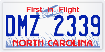 NC license plate DMZ2339