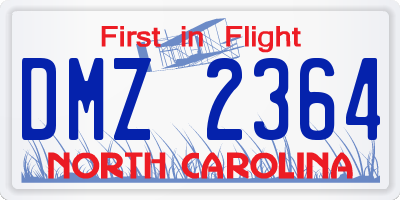 NC license plate DMZ2364