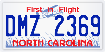 NC license plate DMZ2369