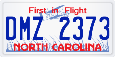 NC license plate DMZ2373