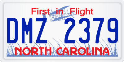 NC license plate DMZ2379