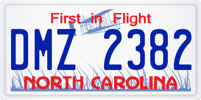 NC license plate DMZ2382