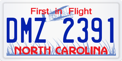 NC license plate DMZ2391
