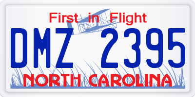 NC license plate DMZ2395