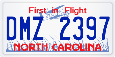 NC license plate DMZ2397