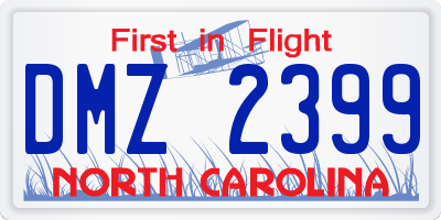 NC license plate DMZ2399