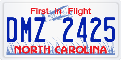 NC license plate DMZ2425
