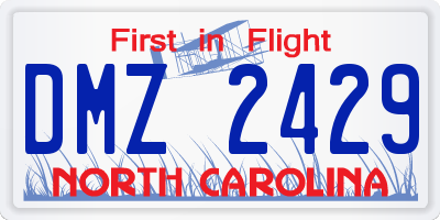 NC license plate DMZ2429