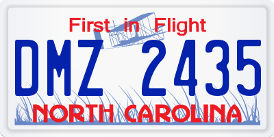 NC license plate DMZ2435