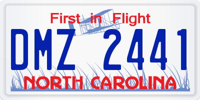 NC license plate DMZ2441