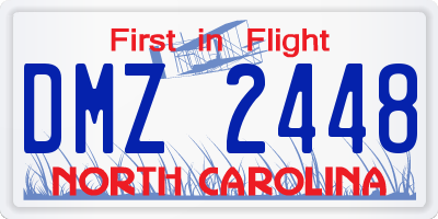 NC license plate DMZ2448