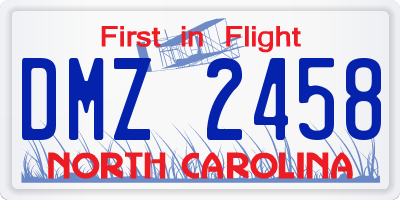 NC license plate DMZ2458