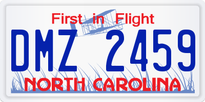 NC license plate DMZ2459
