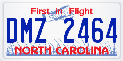 NC license plate DMZ2464