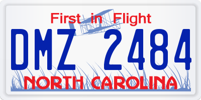 NC license plate DMZ2484