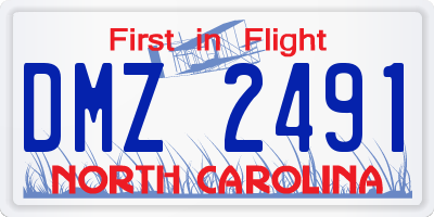 NC license plate DMZ2491