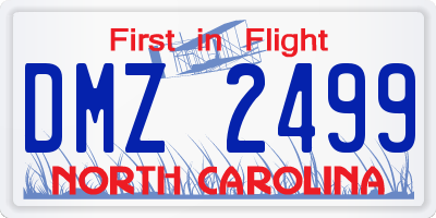 NC license plate DMZ2499
