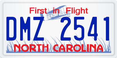 NC license plate DMZ2541