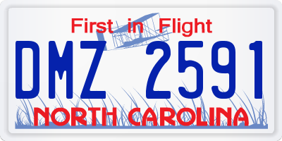 NC license plate DMZ2591