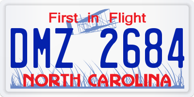 NC license plate DMZ2684