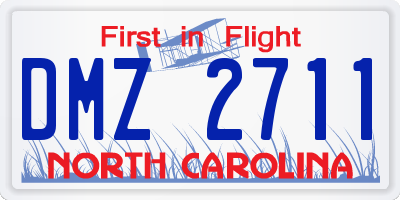 NC license plate DMZ2711