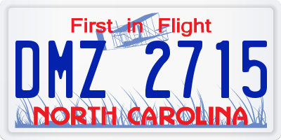 NC license plate DMZ2715