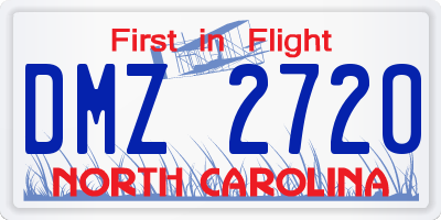 NC license plate DMZ2720