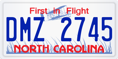 NC license plate DMZ2745