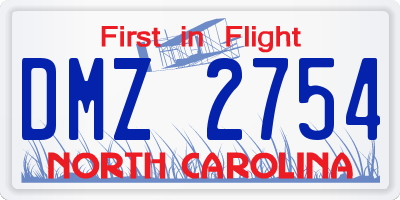 NC license plate DMZ2754