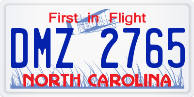 NC license plate DMZ2765