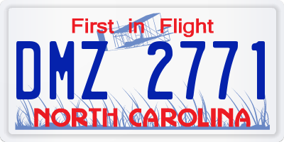 NC license plate DMZ2771