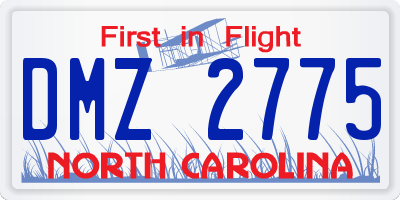 NC license plate DMZ2775