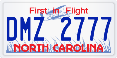 NC license plate DMZ2777